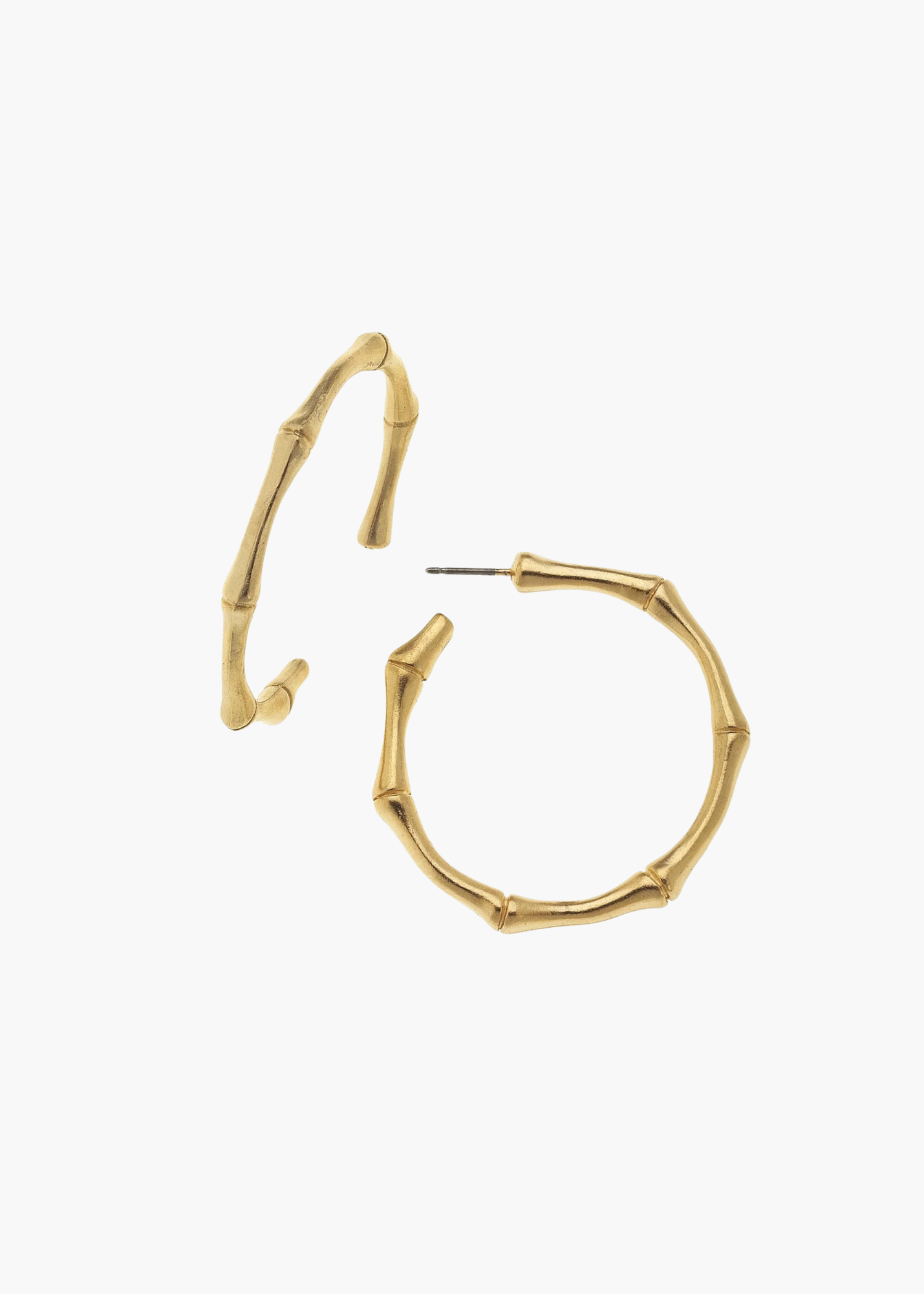 24K Gold Bamboo Hoops