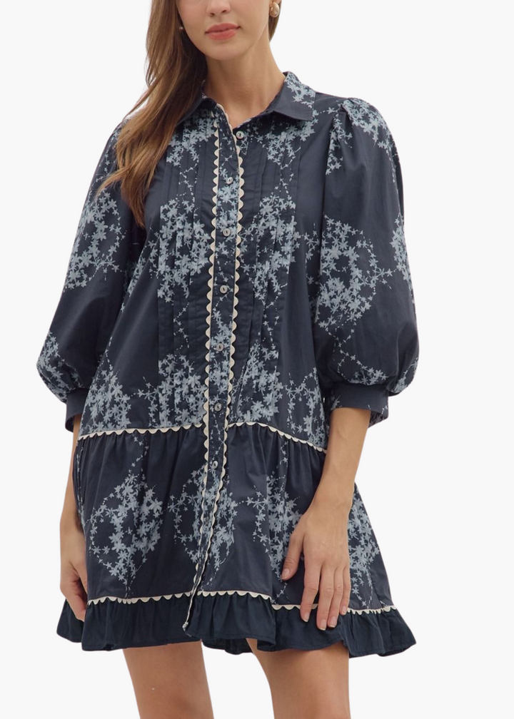 Marion Mini Dress in Navy