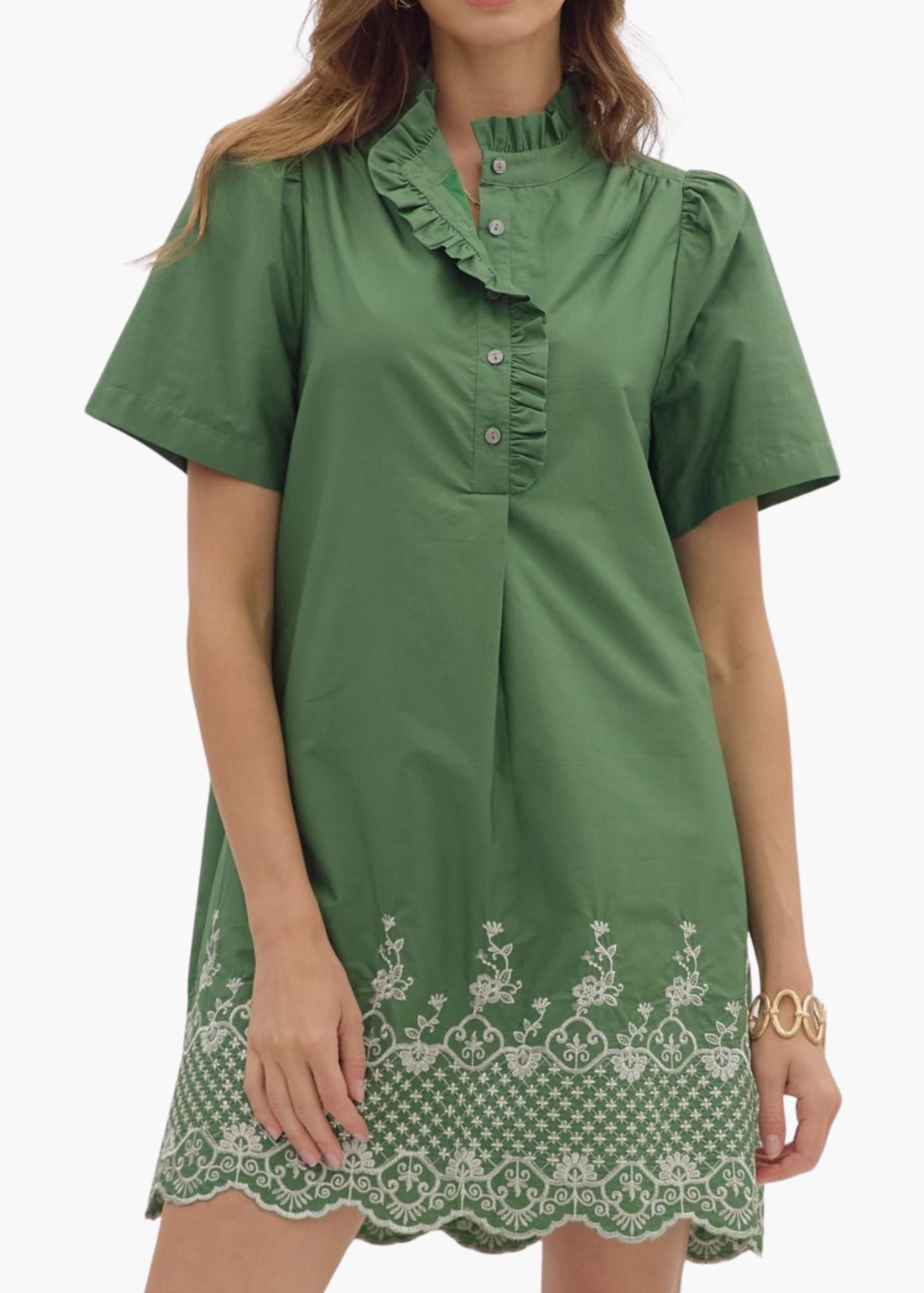 Hannah Mini Dress in Forest