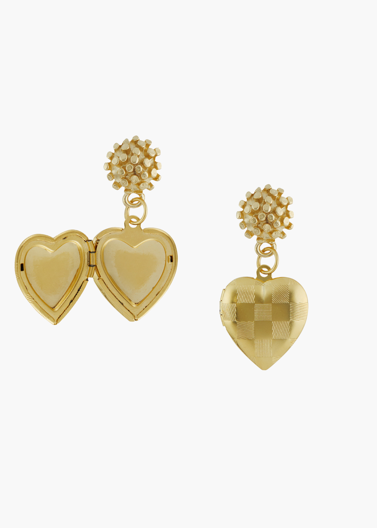 Checkered Heart Drop Earrings