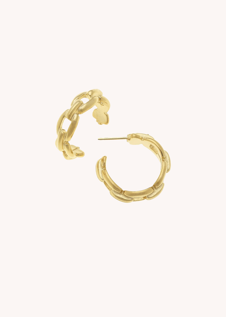 Small Gold Chain Circle Hoop Earrings