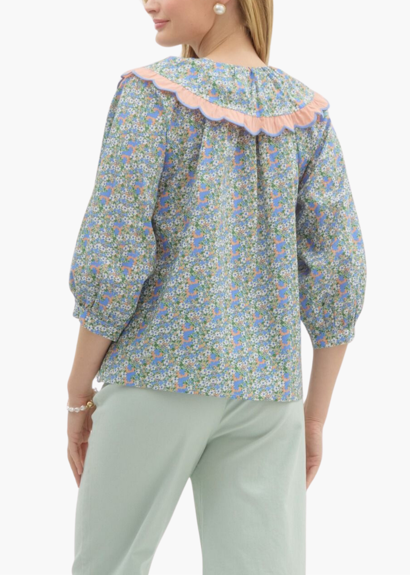 Ava Top in Blue Combo