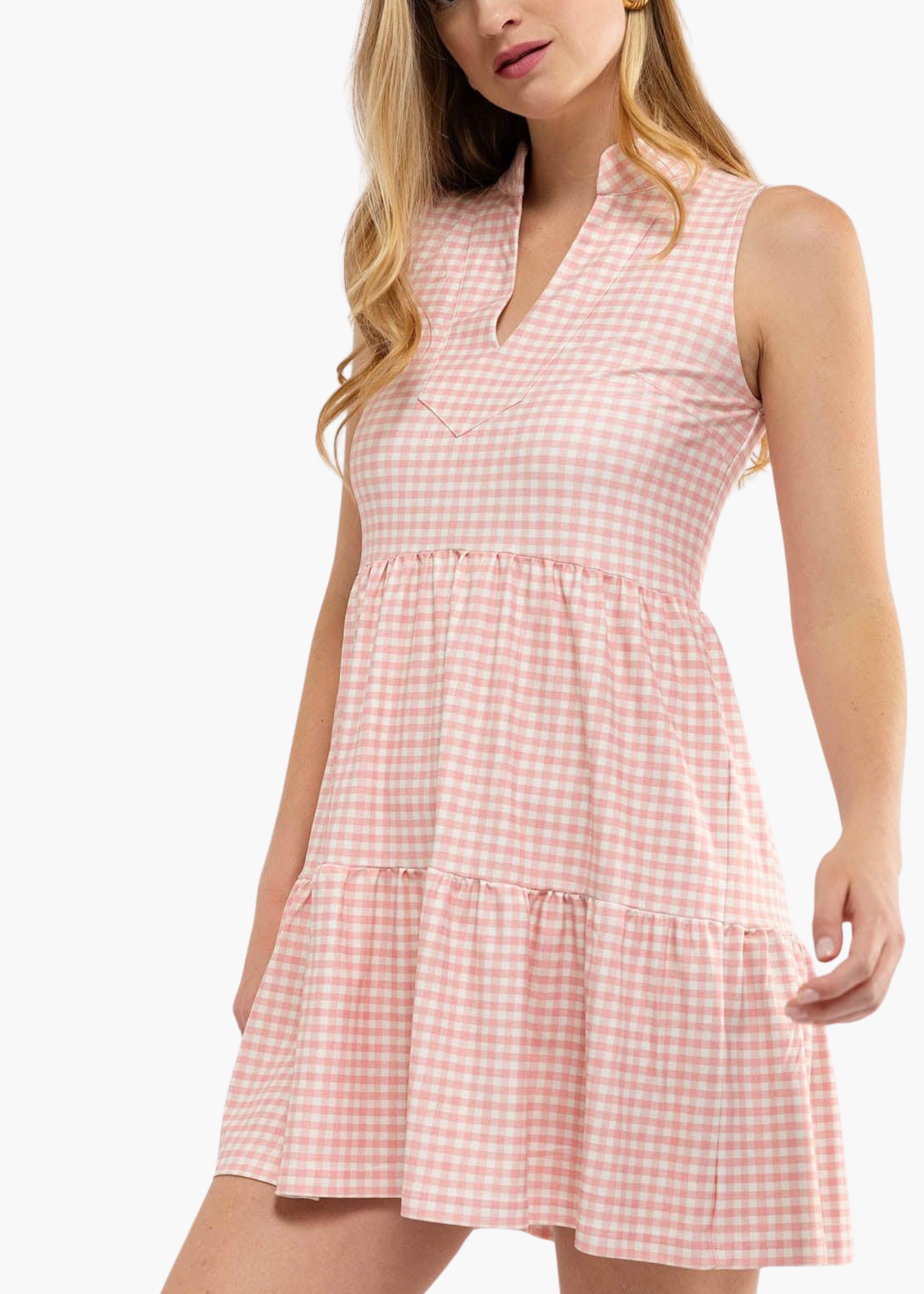 Tatum Dress in Pink Gingham
