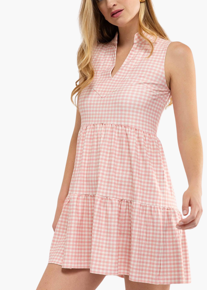Tatum Dress in Pink Gingham