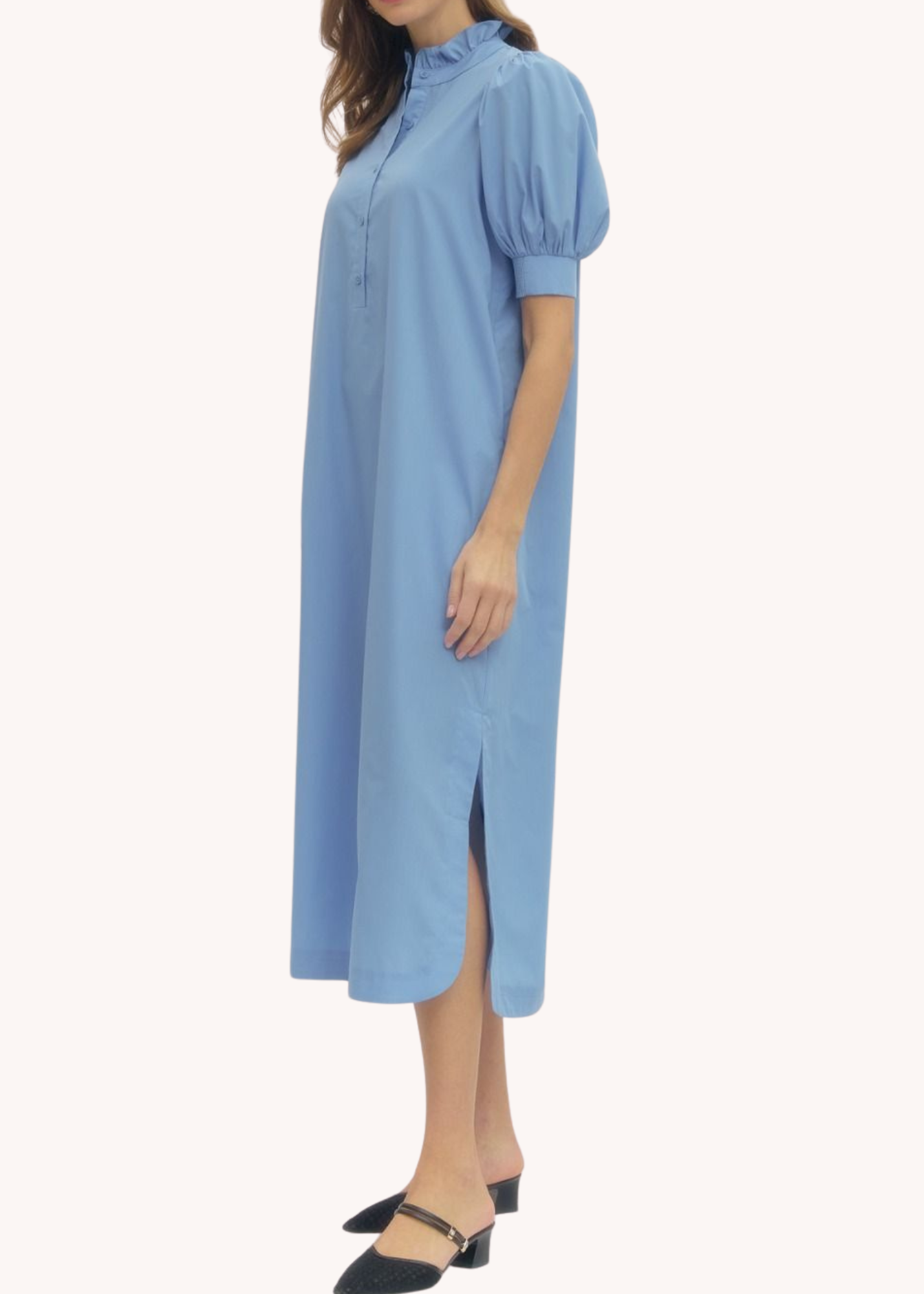 Colette Midi Dress in Light Blue