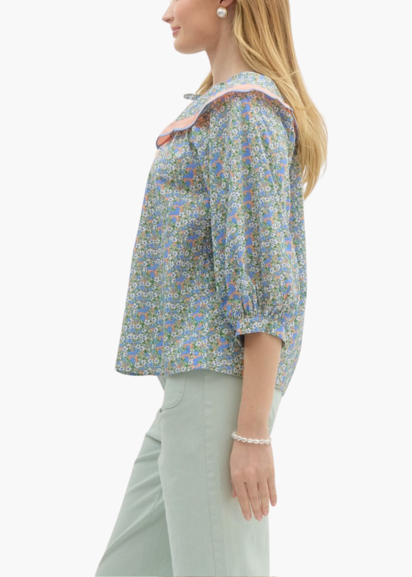 Ava Top in Blue Combo