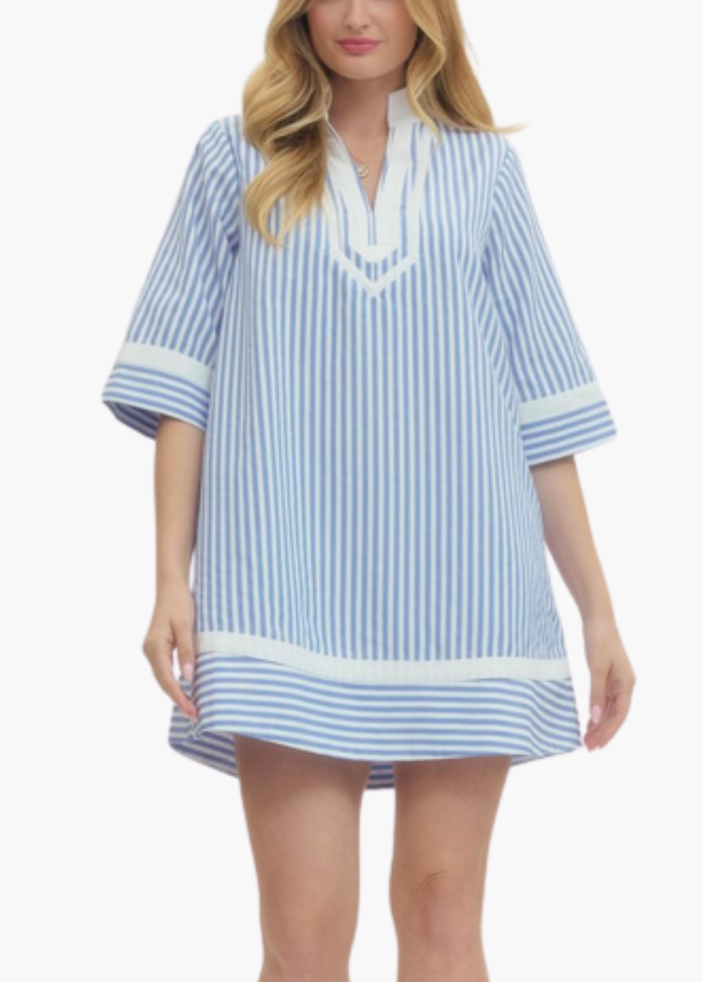 Marie Mini Kaftan in Light Blue