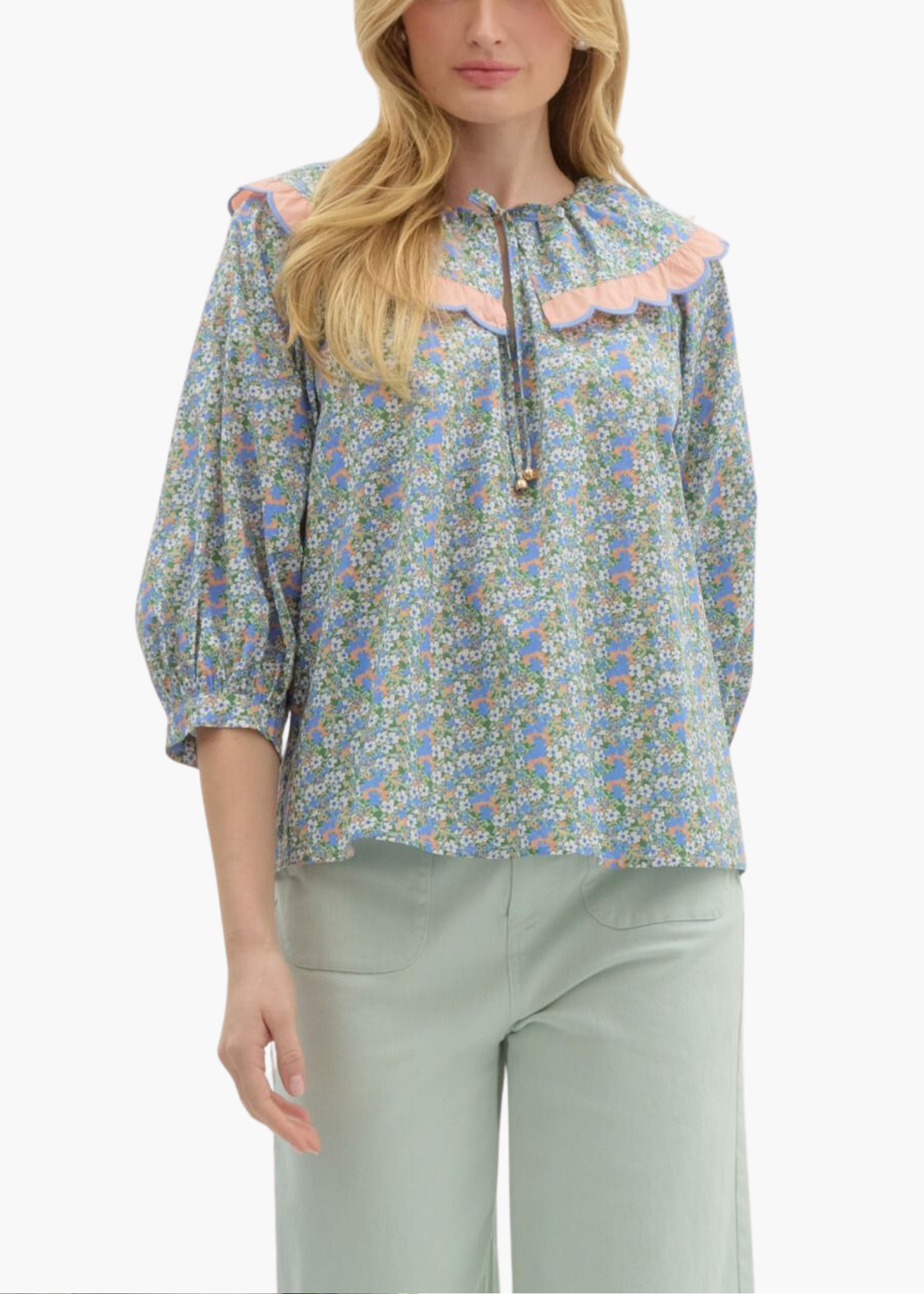 Ava Top in Blue Combo