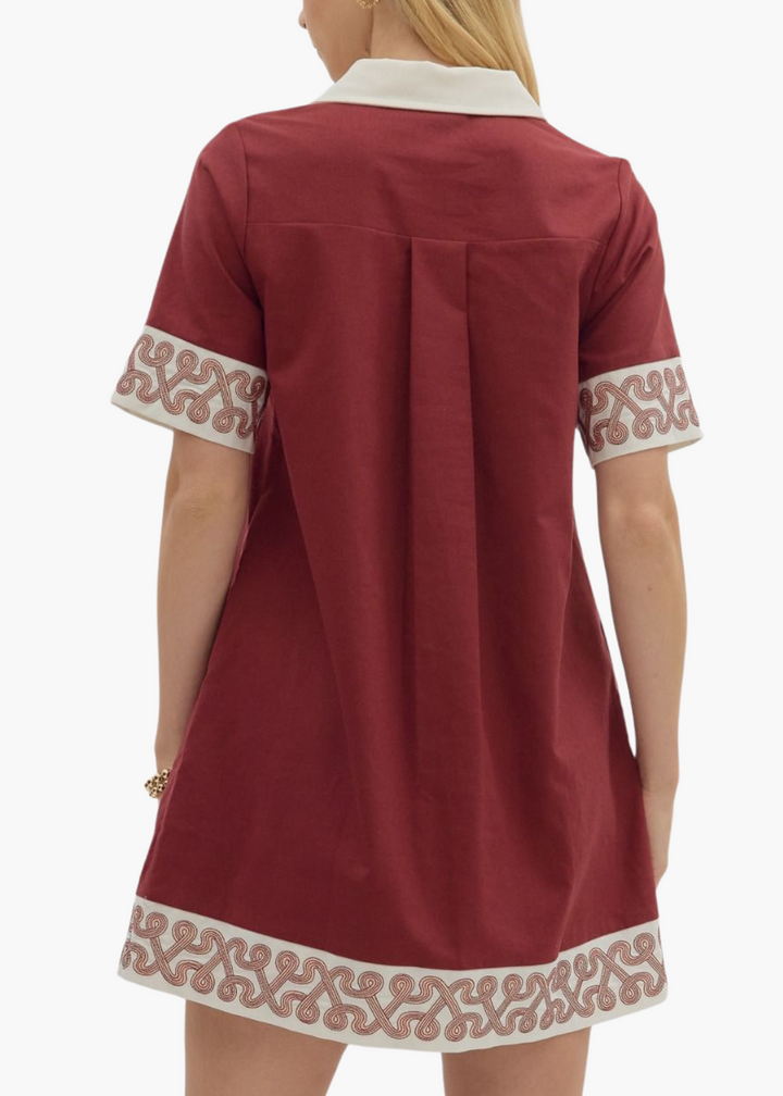 Laine Mini Dress in Burgundy