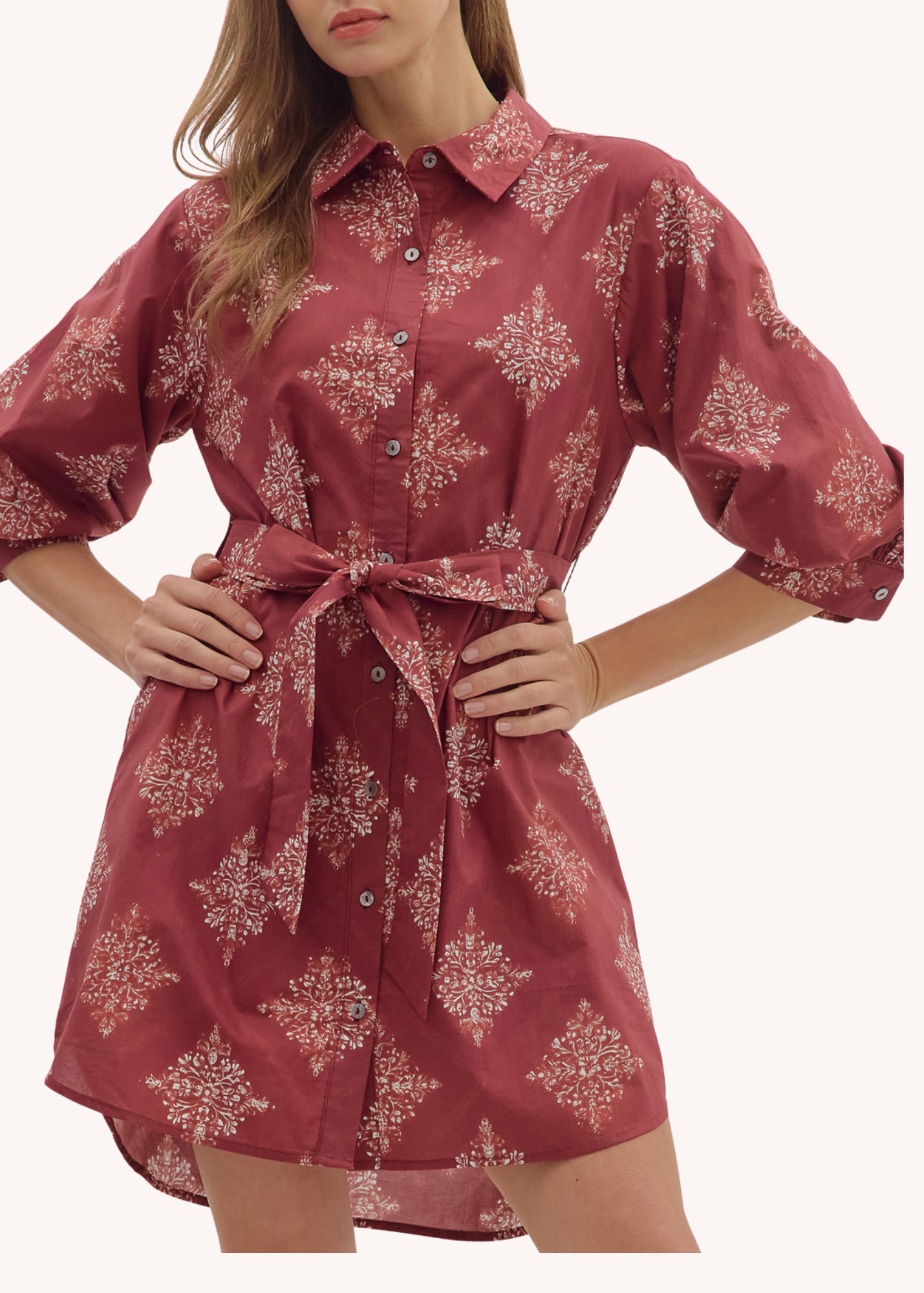Millie Dress in Burgundy