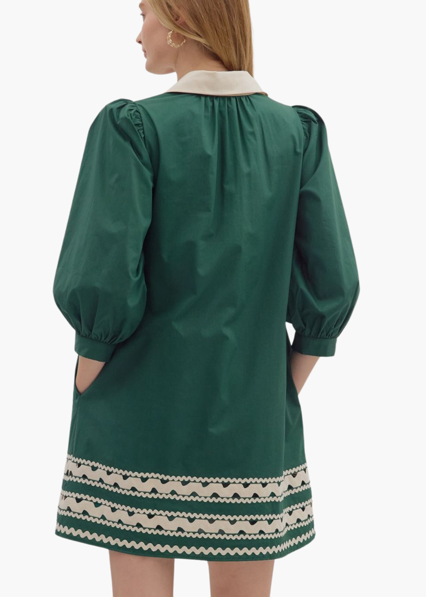 Lina Mini Dress in Hunter Green