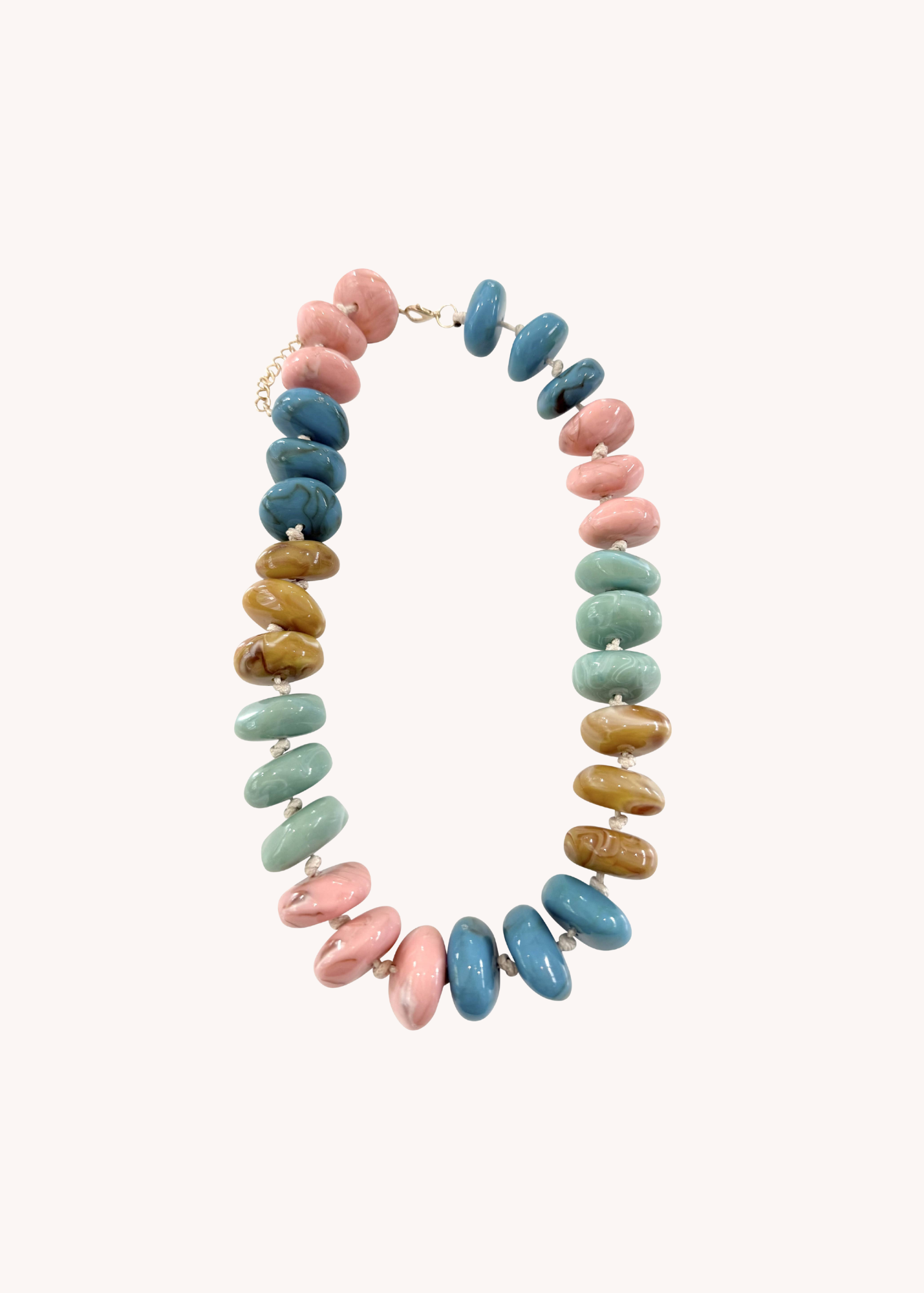 Delray Chunky Beaded Necklace in Pastel Mix