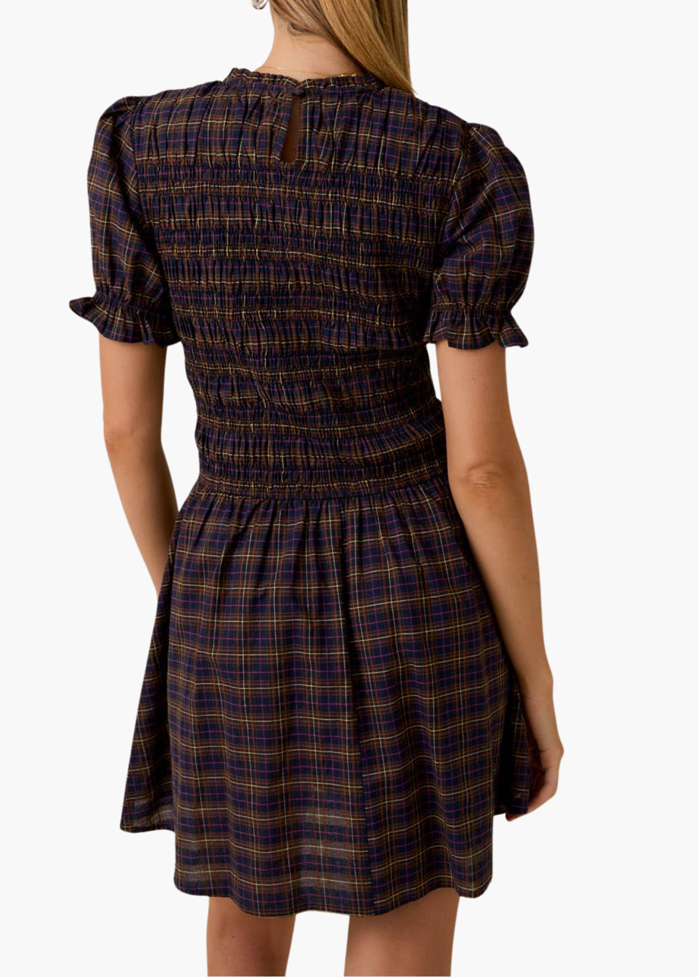 Laura Midi Dress in Fall Plaid