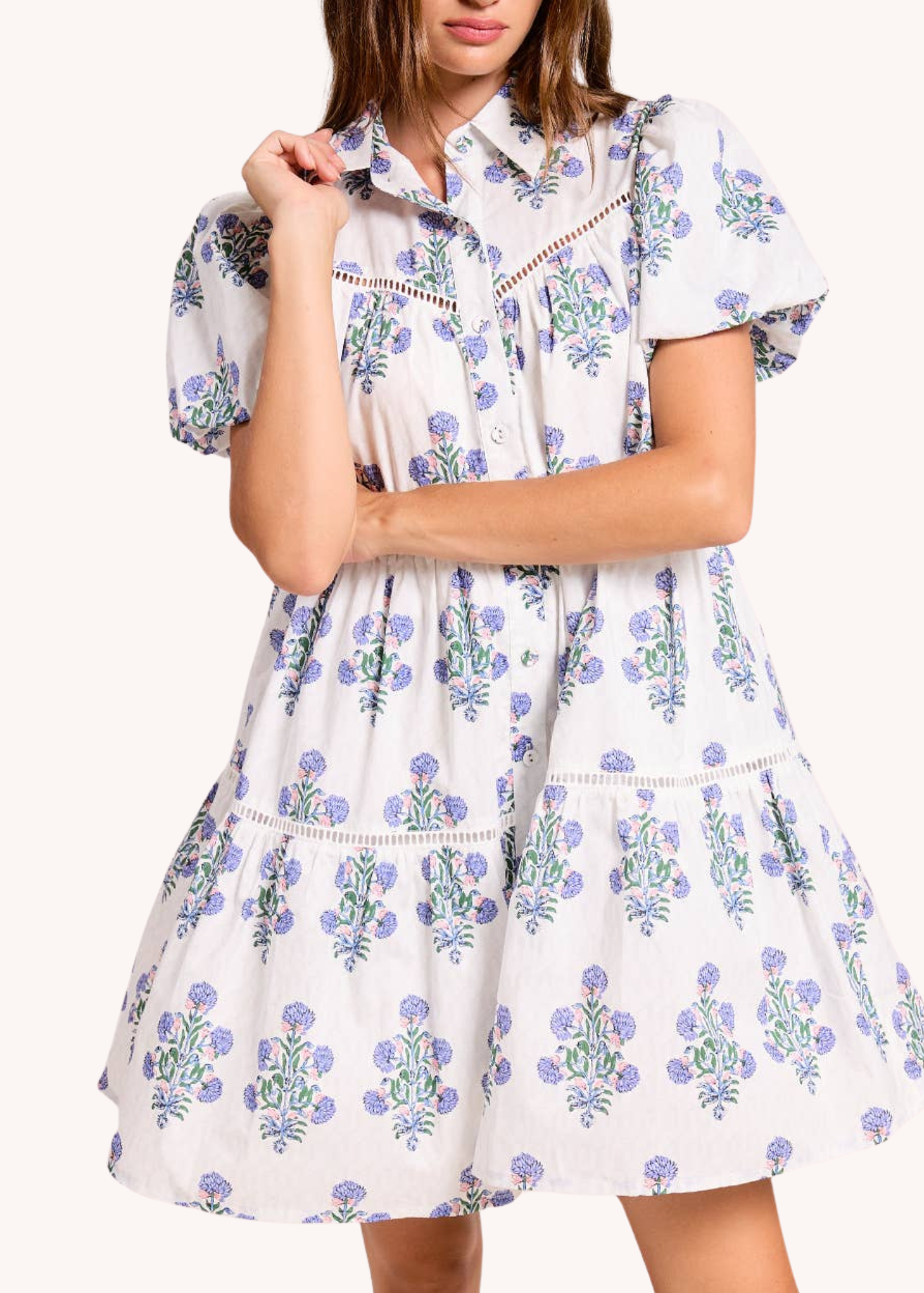 Marigold Tiered Shirt Mini Dress