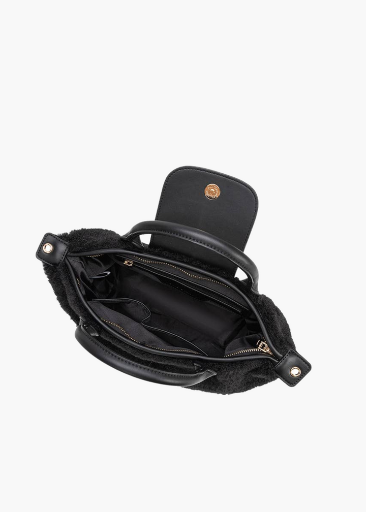 Winnie Sherpa Bag in Black