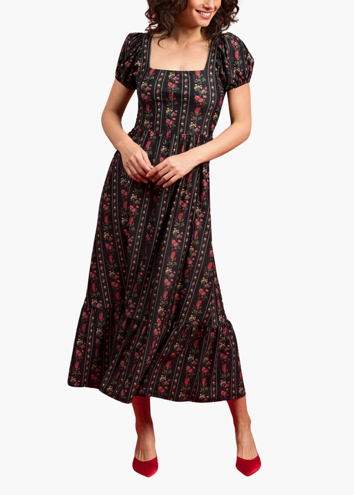 Cornelia Dress in Onyx Garden