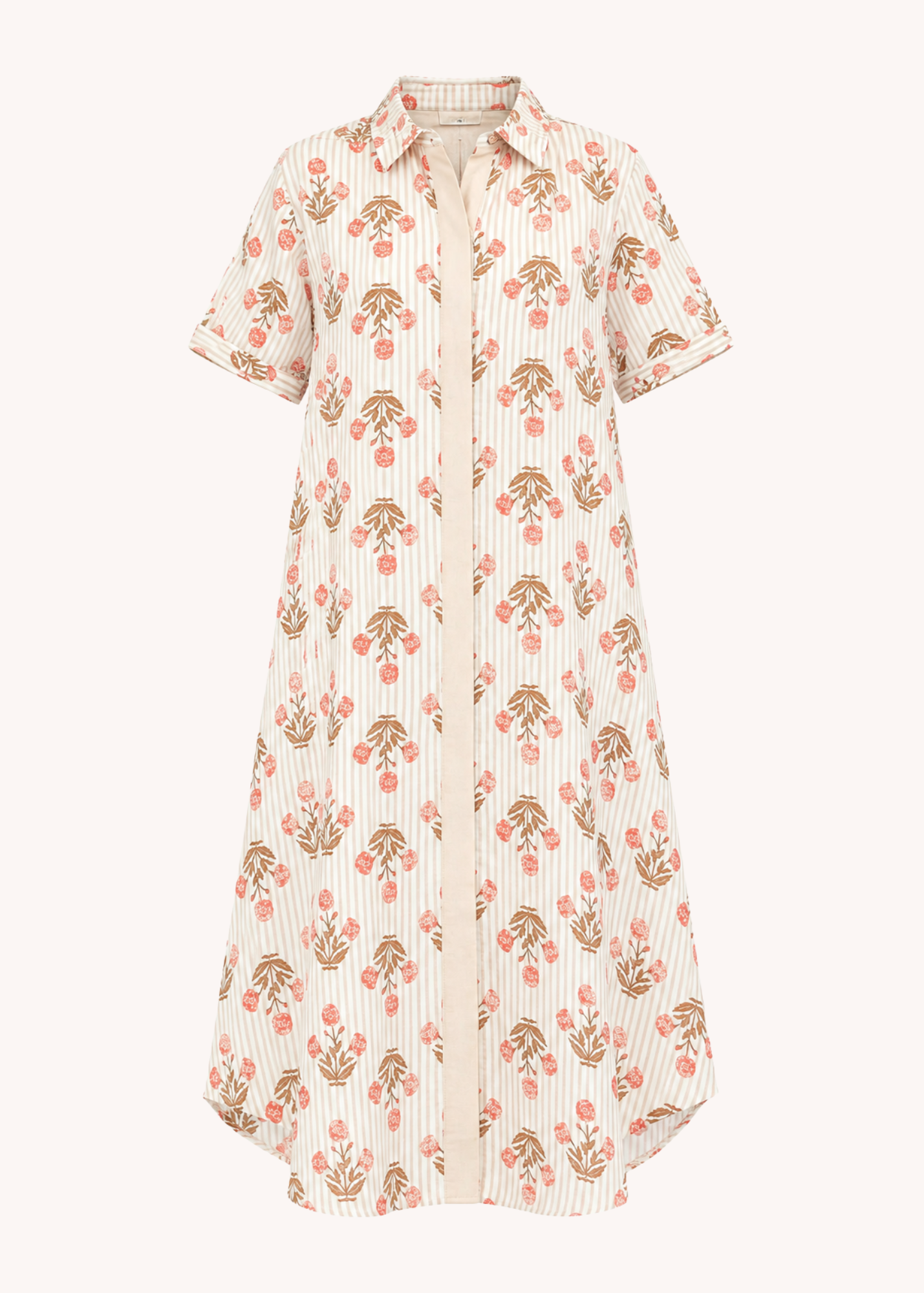 block print midi dress Madeline in Latte – Poppy and Pink Short flutter sleeve straps Strappy Dresses Summer Dress BLUSH Size:US16W/UK24/EU48
