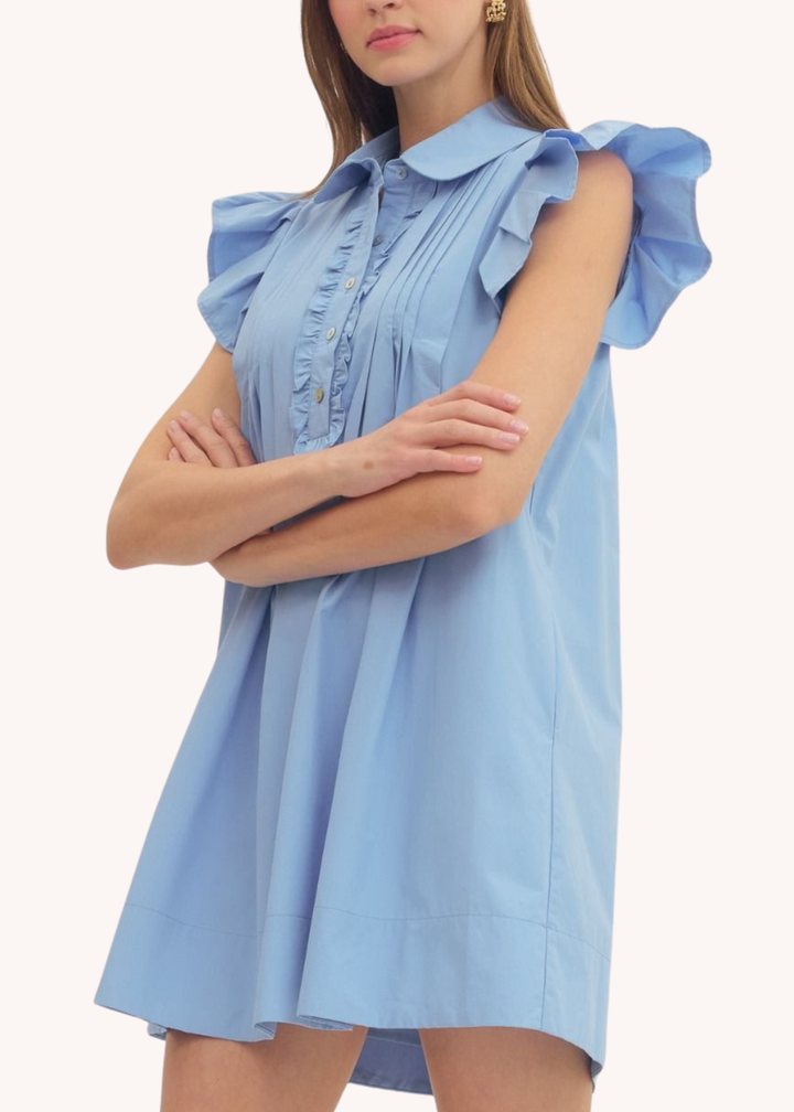 Helen Mini Dress in Light Blue
