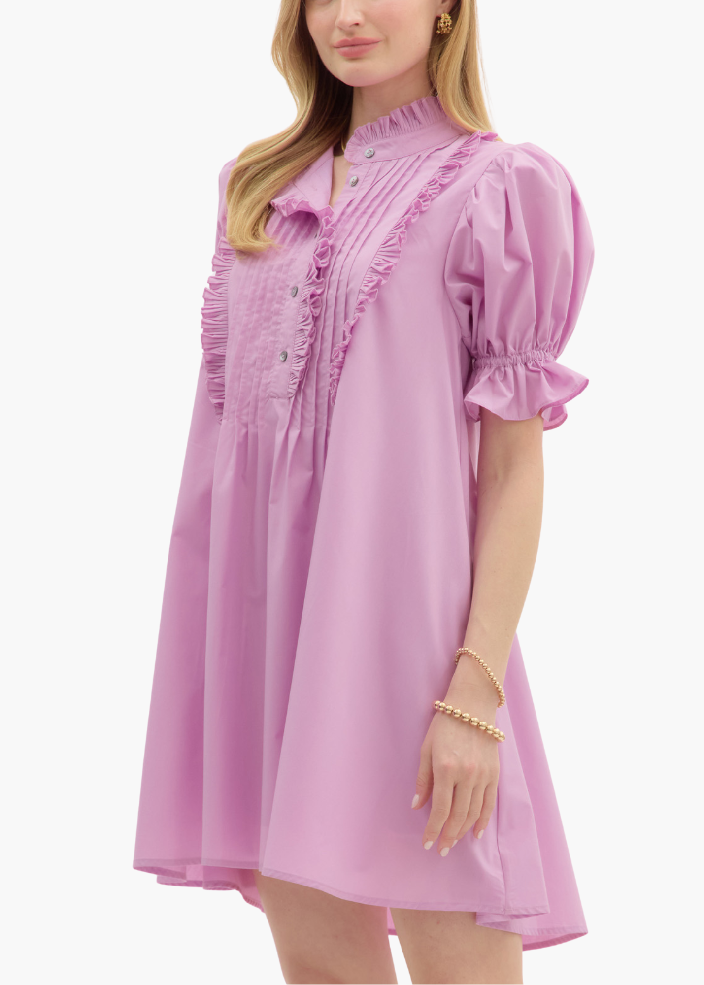Evie Mini Dress in Lilac Pink