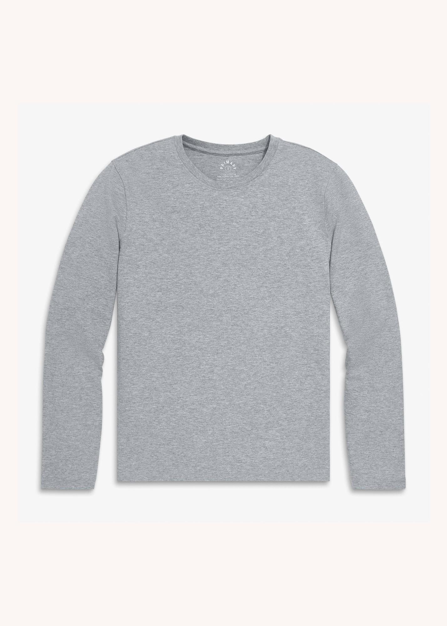 Long Sleeve Everyday Cotton Tee in Heathered Grey
