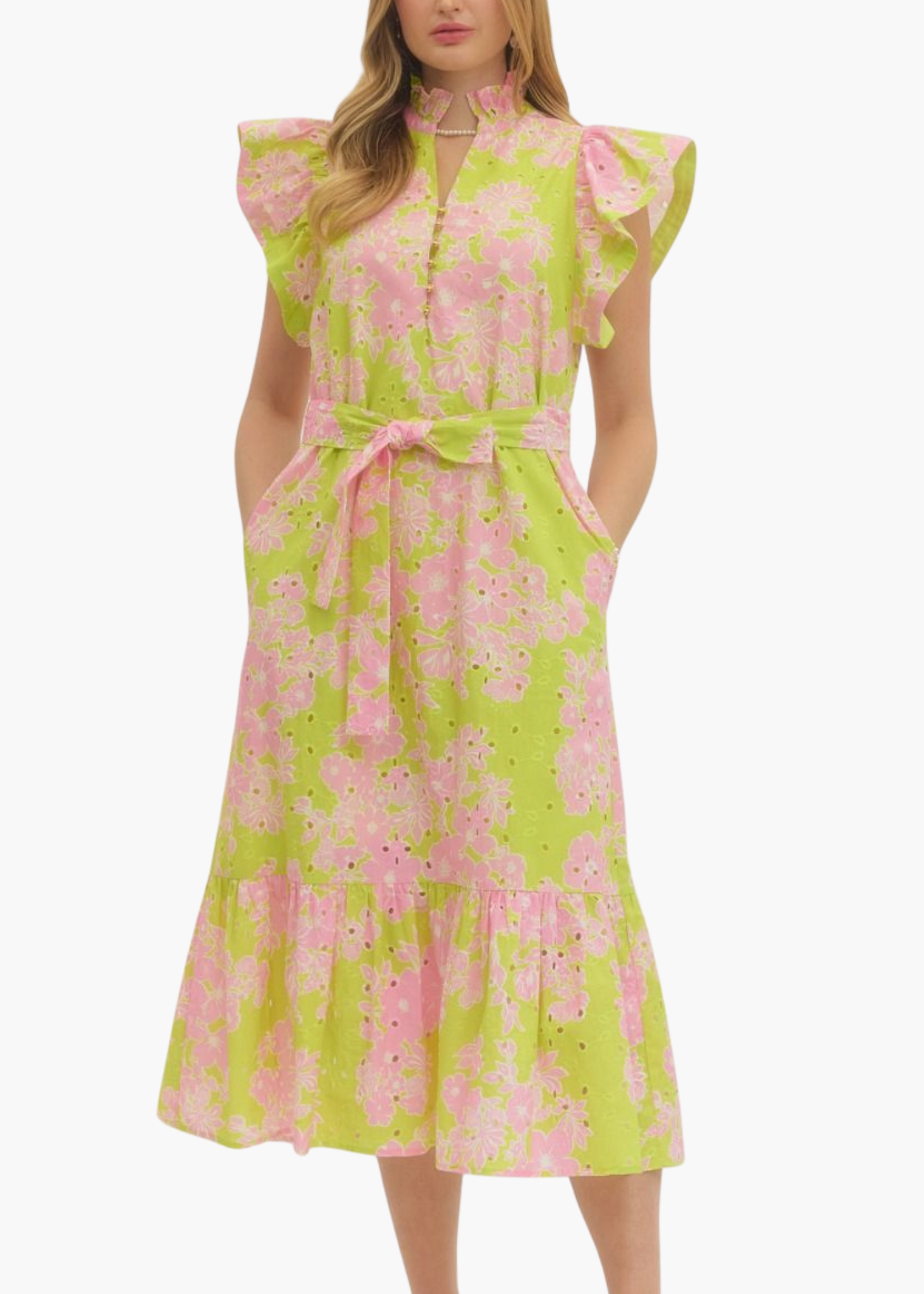 Miller Dress in Chartreuse
