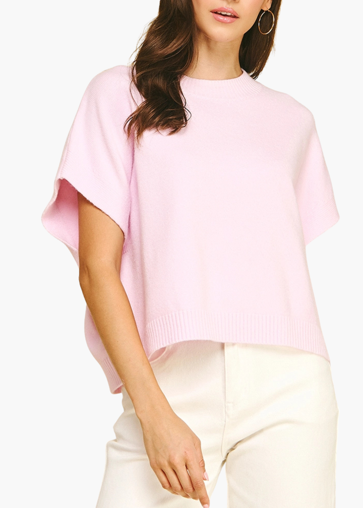 Addie Sweater in Pale Pink
