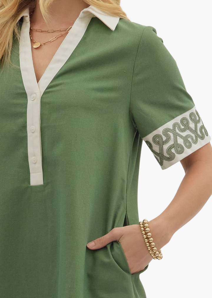 Laine Mini Dress in Olive