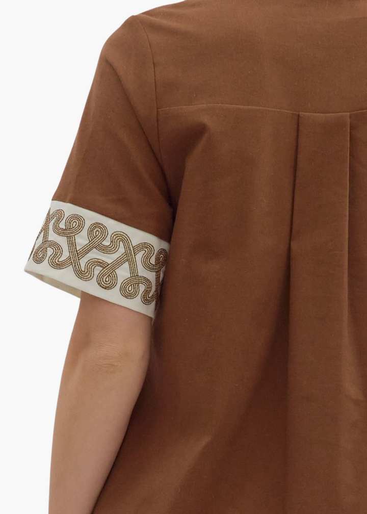 Laine Mini Dress in Brown