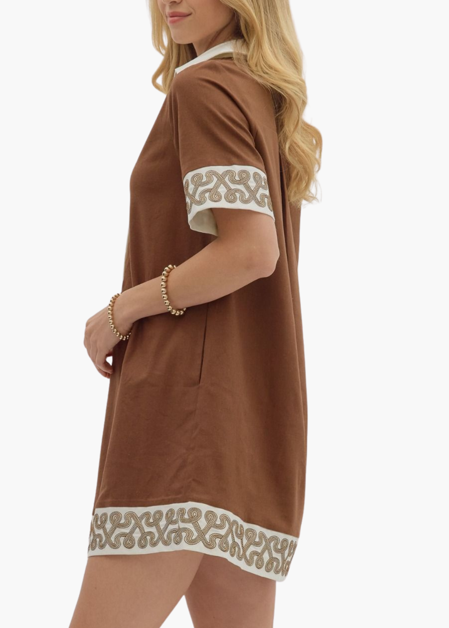 Laine Mini Dress in Brown
