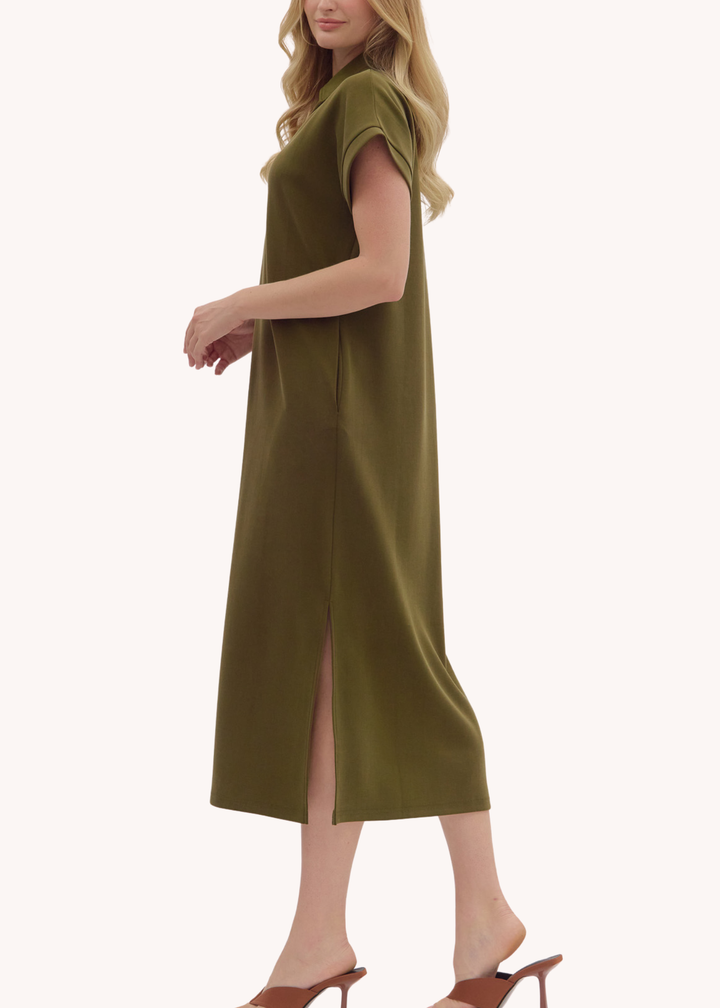Julie Midi Dress in Olive