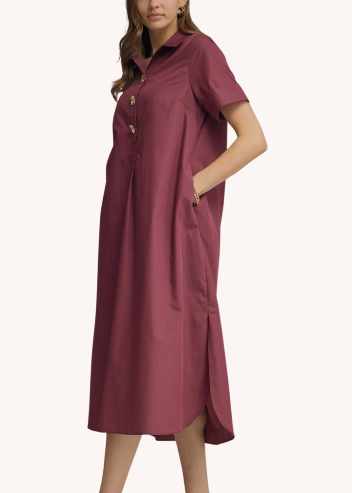 Sloane Midi Dress in Wine