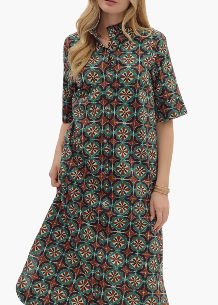 Natalie Midi Dress in Brown