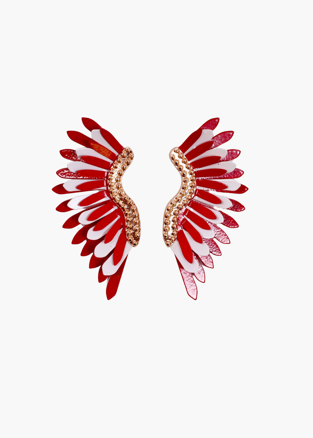 Farrell Metal Fan Earring in Red