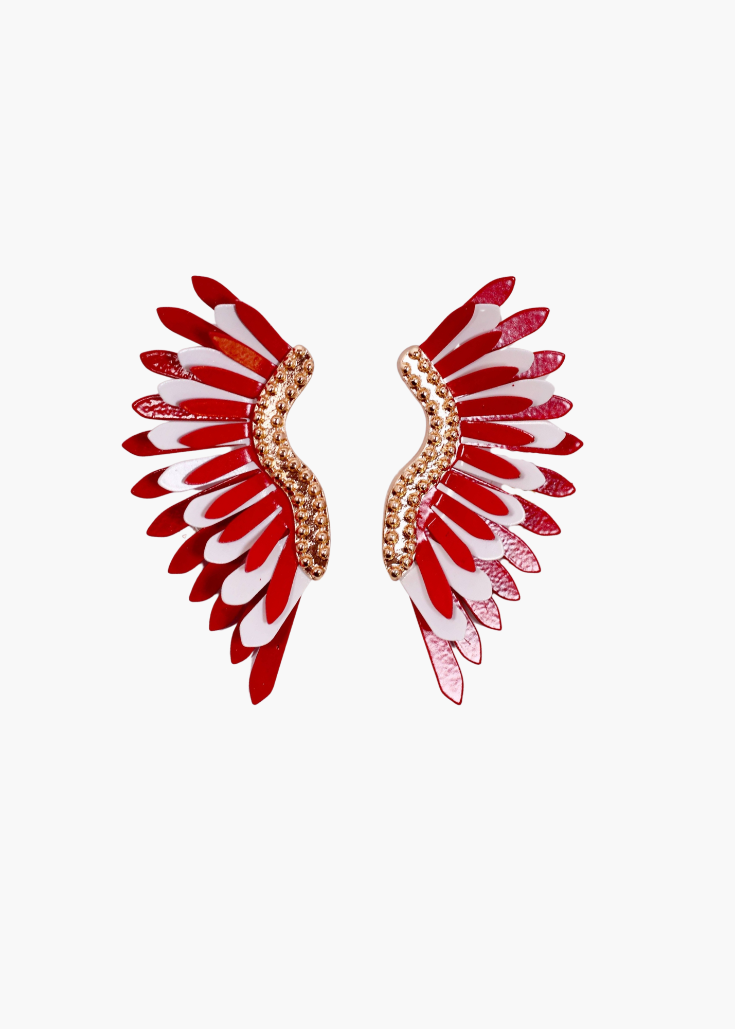 Farrell Metal Fan Earring in Red