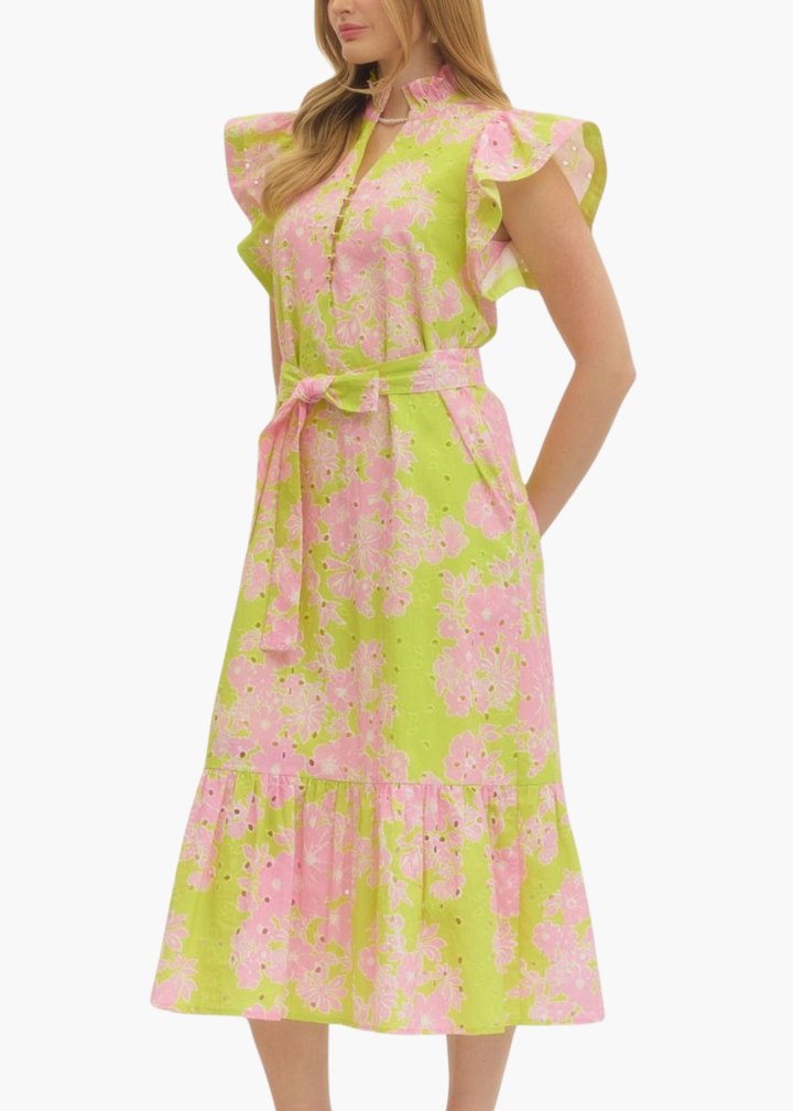Miller Dress in Chartreuse