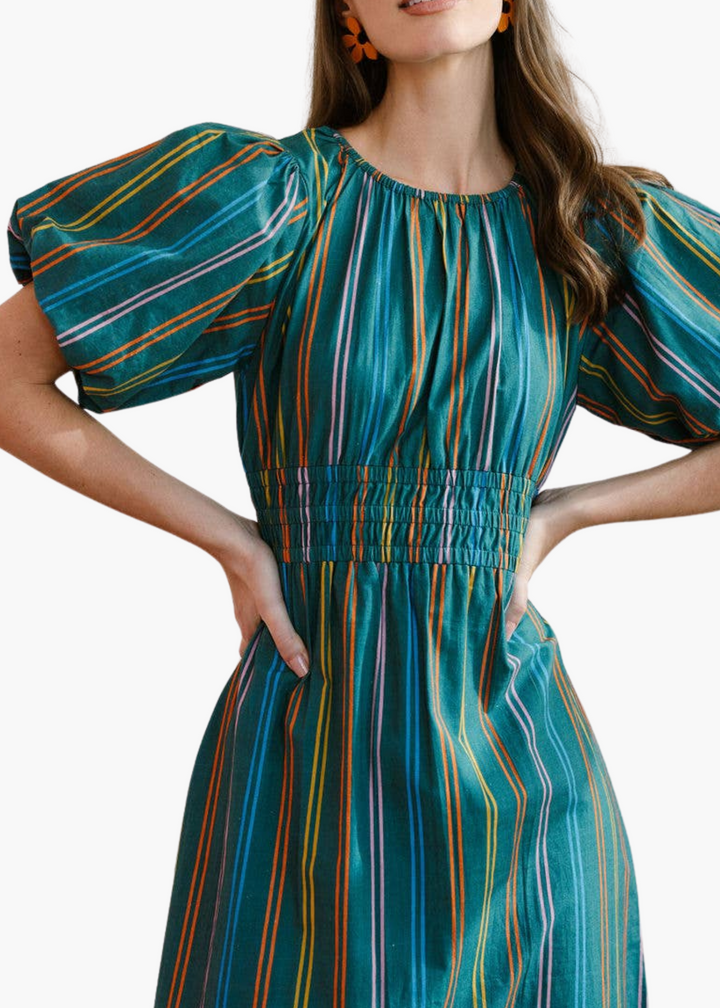 Jardin Dress in Puerto Stripe