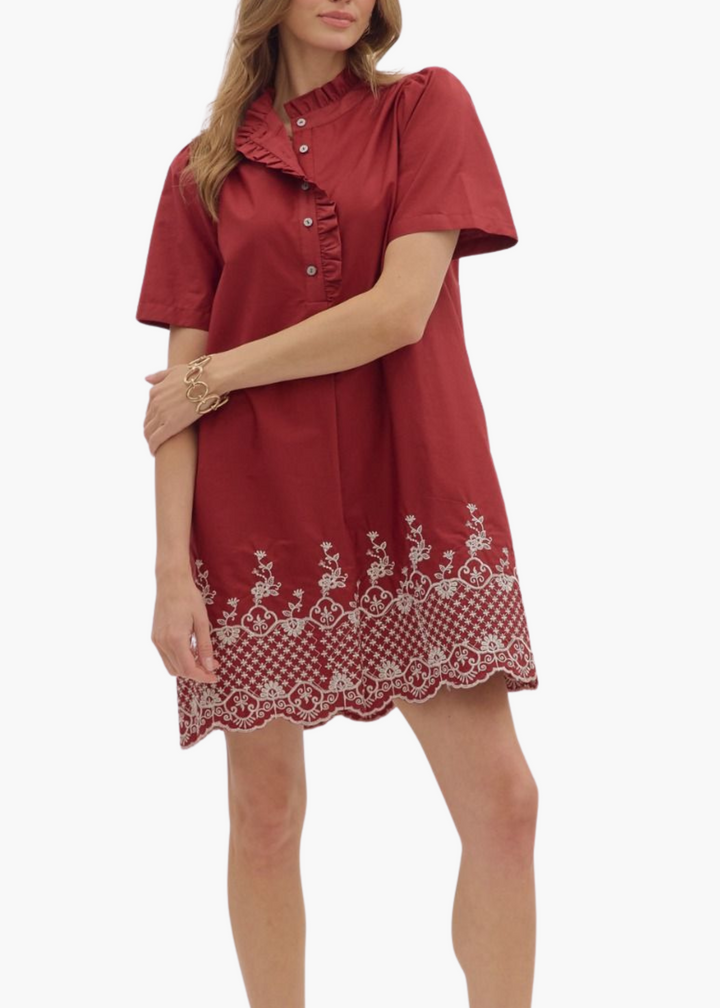 Hannah Mini Dress in Wine
