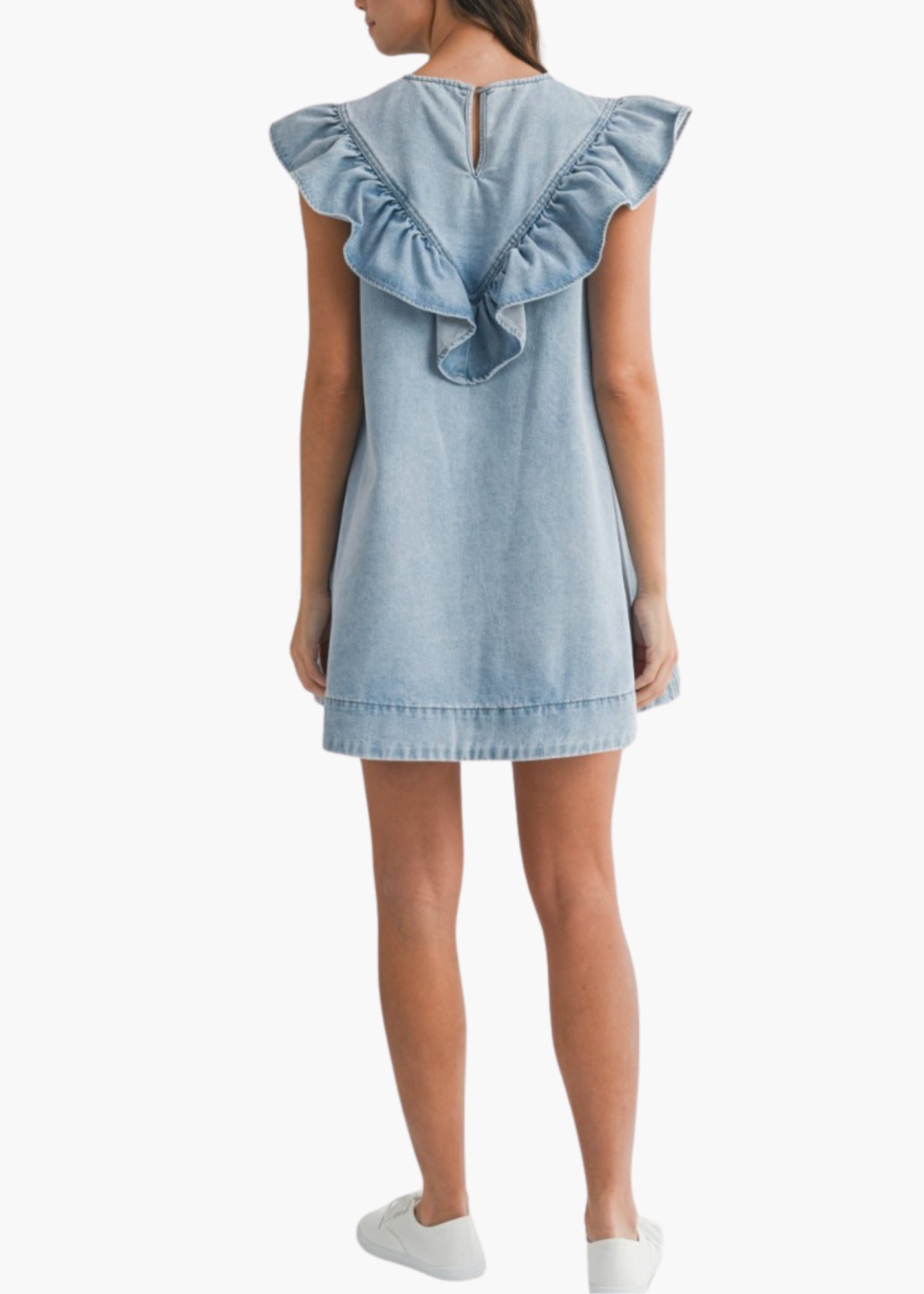 Jen Mini Dress in Light Denim