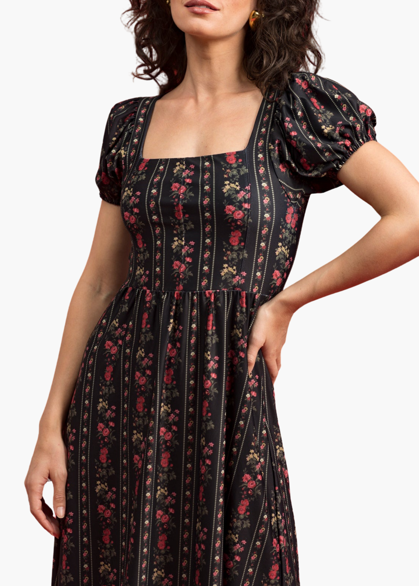 Cornelia Dress in Onyx Garden