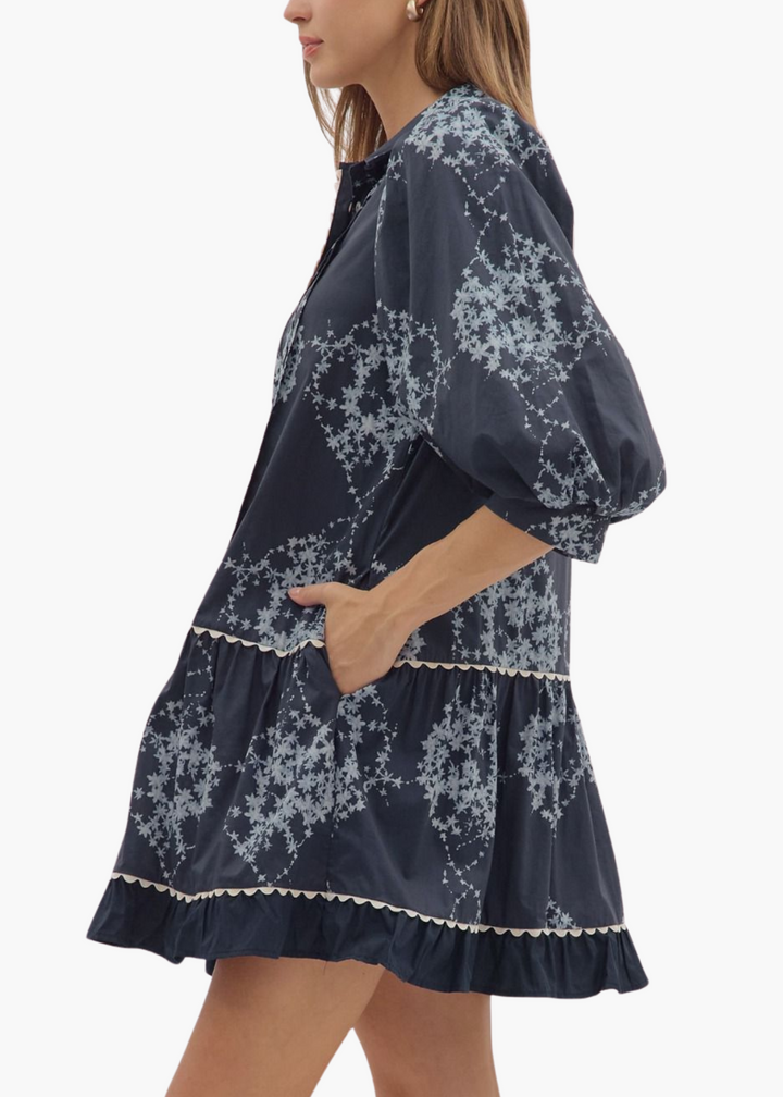 Marion Mini Dress in Navy