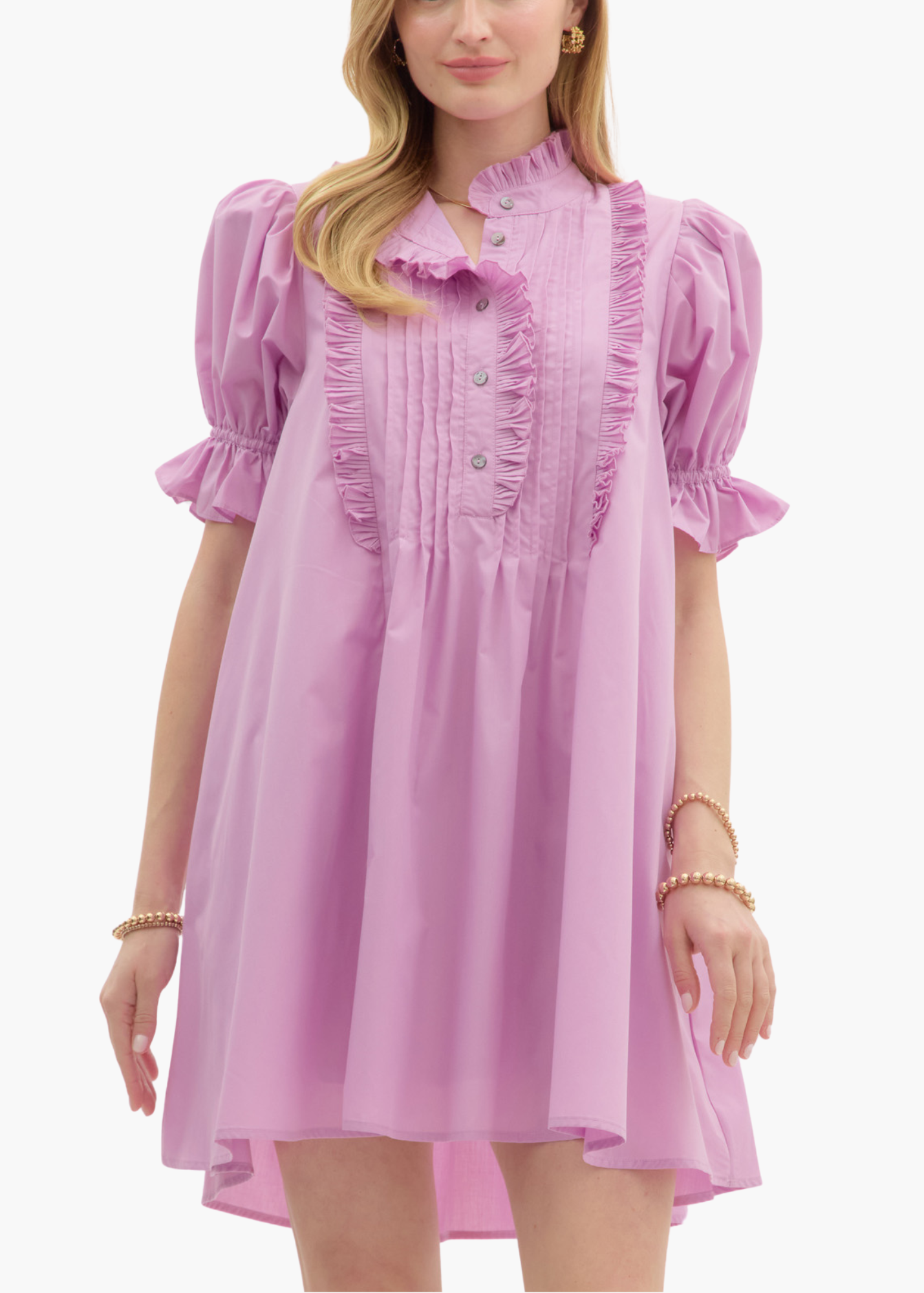 Evie Mini Dress in Lilac Pink
