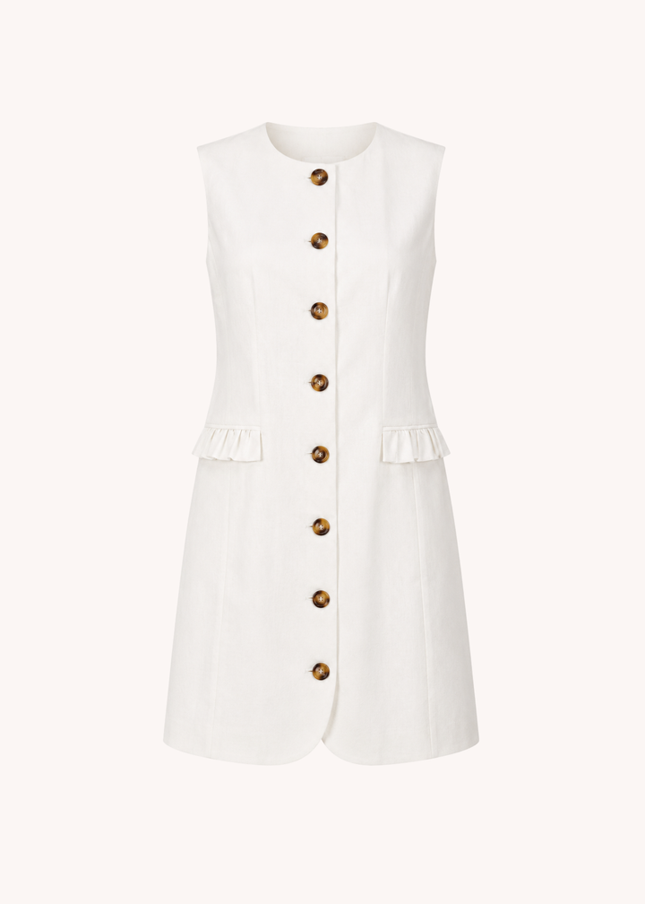 Amelia Mini Shift Dress in White