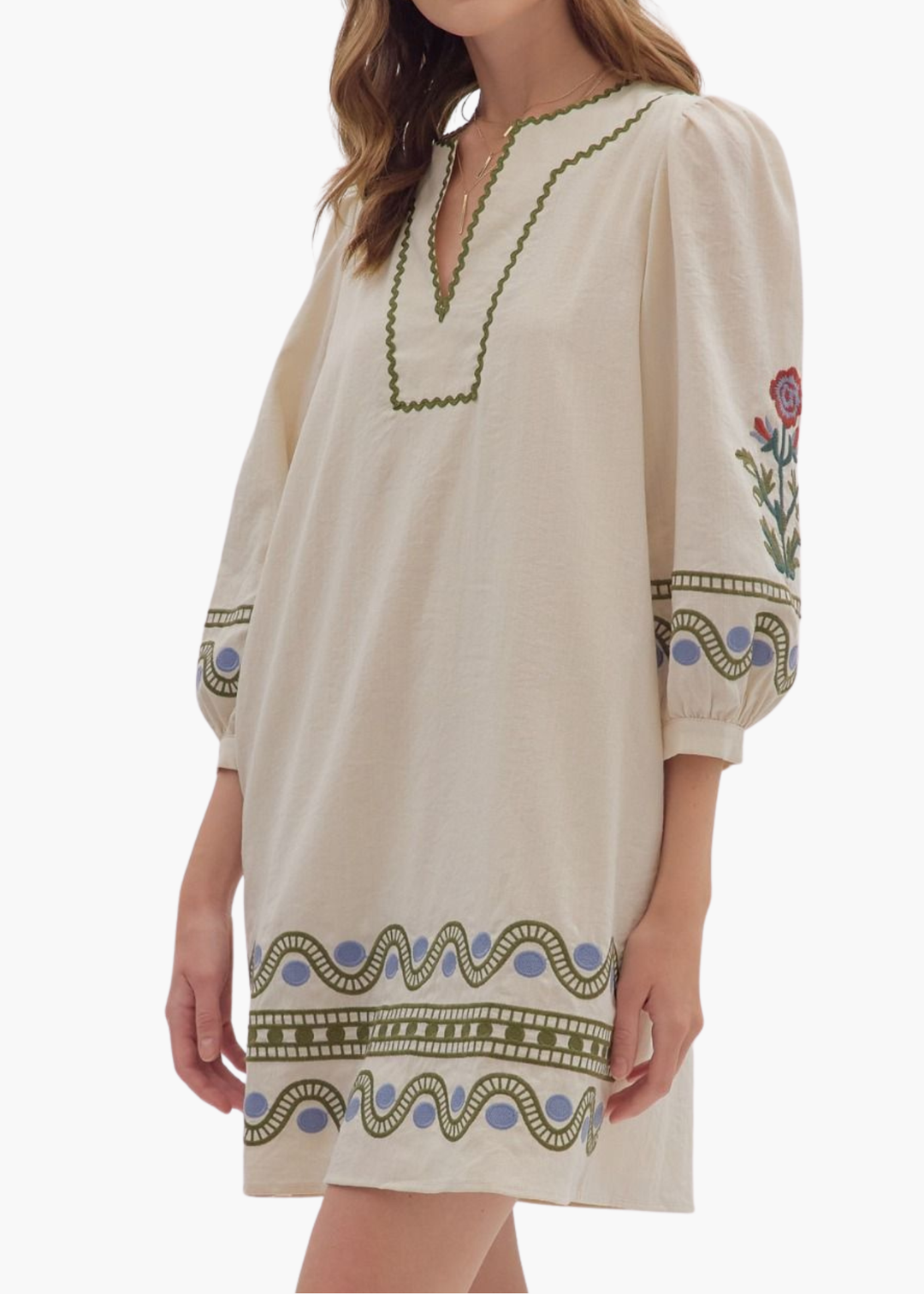 Kirsten Mini Dress in Ecru