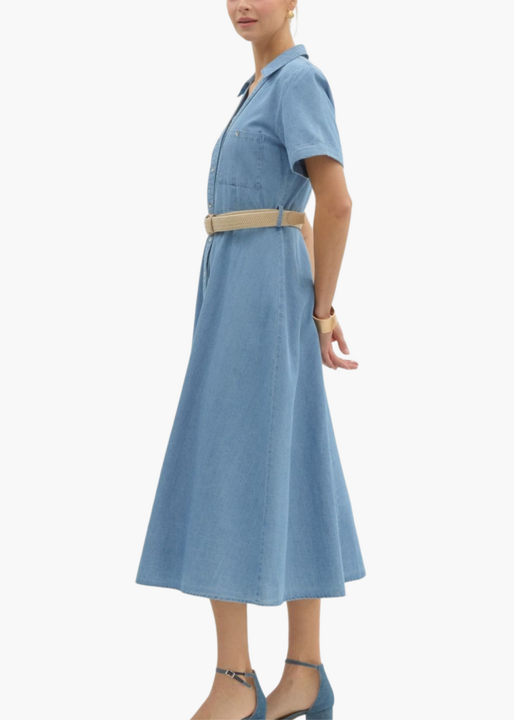 Daisy Midi Dress in Denim
