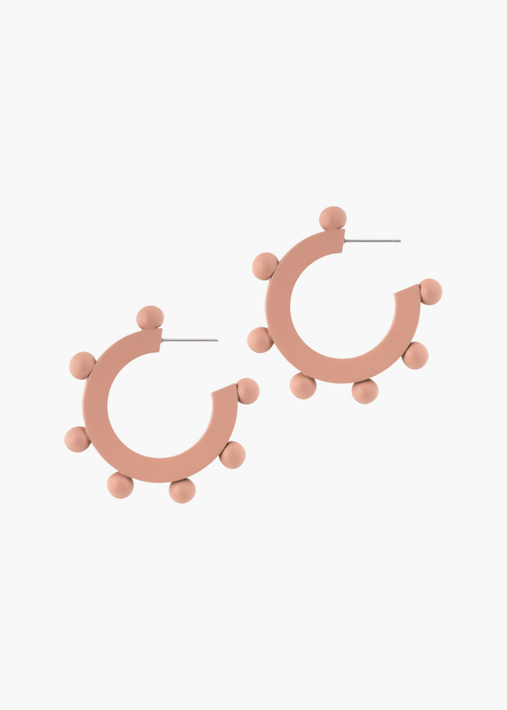 Dusty Rose Bead Hoops