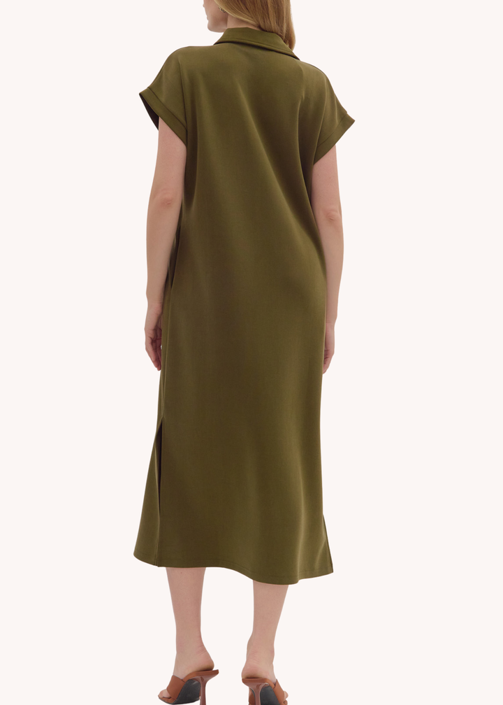 Julie Midi Dress in Olive