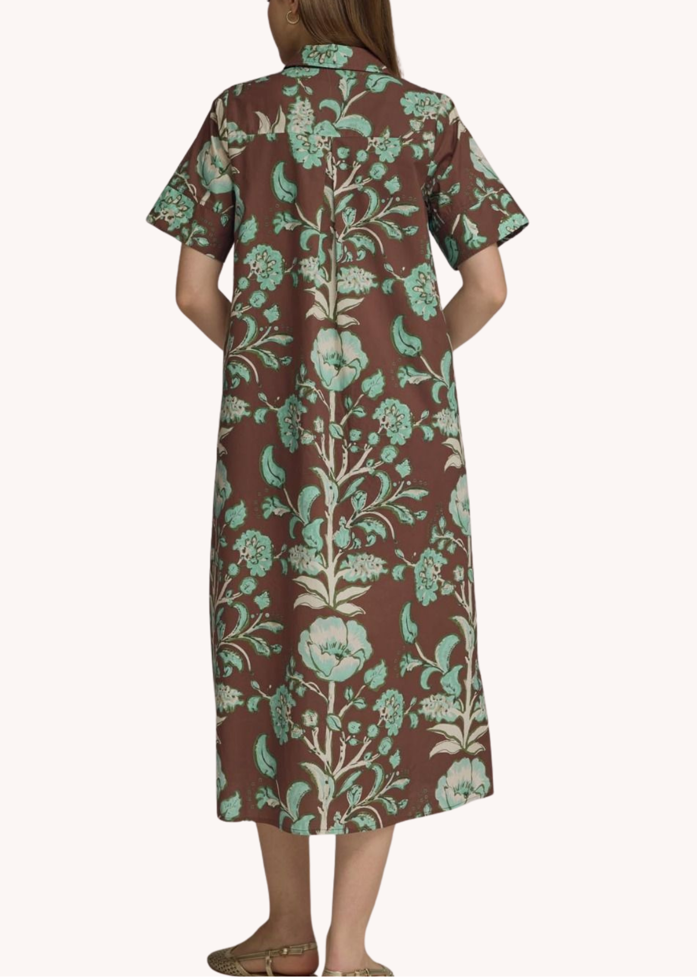 Lydia Cotton Midi Dress in Chocolate