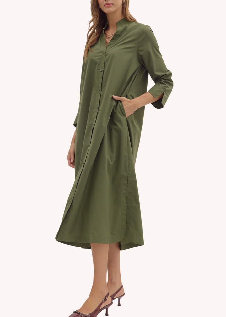 Wallace Midi Dress in Olive
