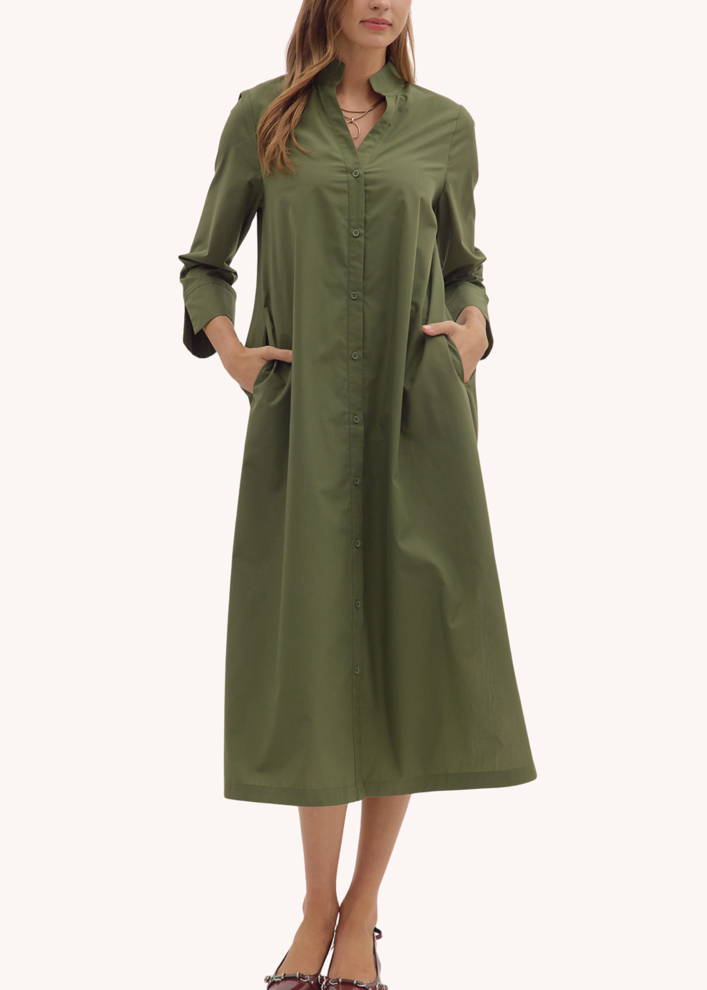 Wallace Midi Dress in Olive