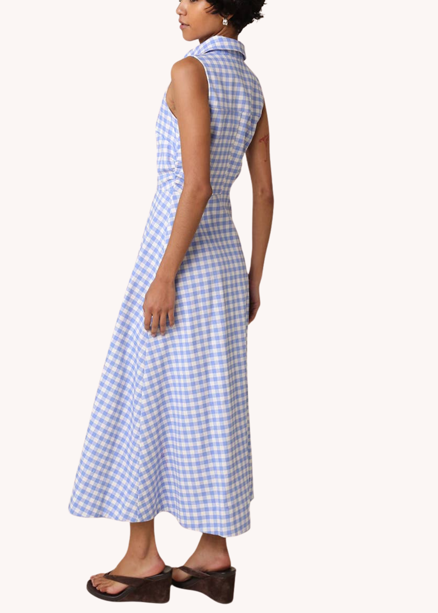 Gene Gingham Button-Front Maxi Dress